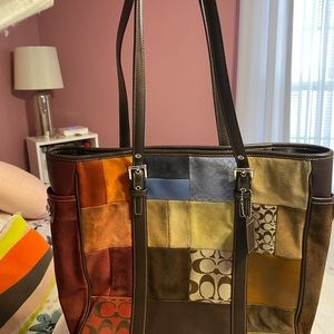 Coach multi-colored tote